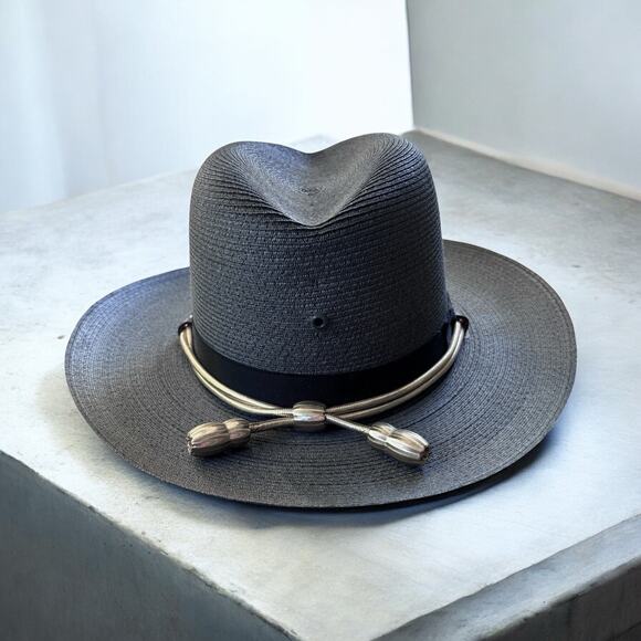 Vintage Stratton Police Trooper Campaign Hat Self Forming Size 7 1/8 *Read* - Picture 1 of 9